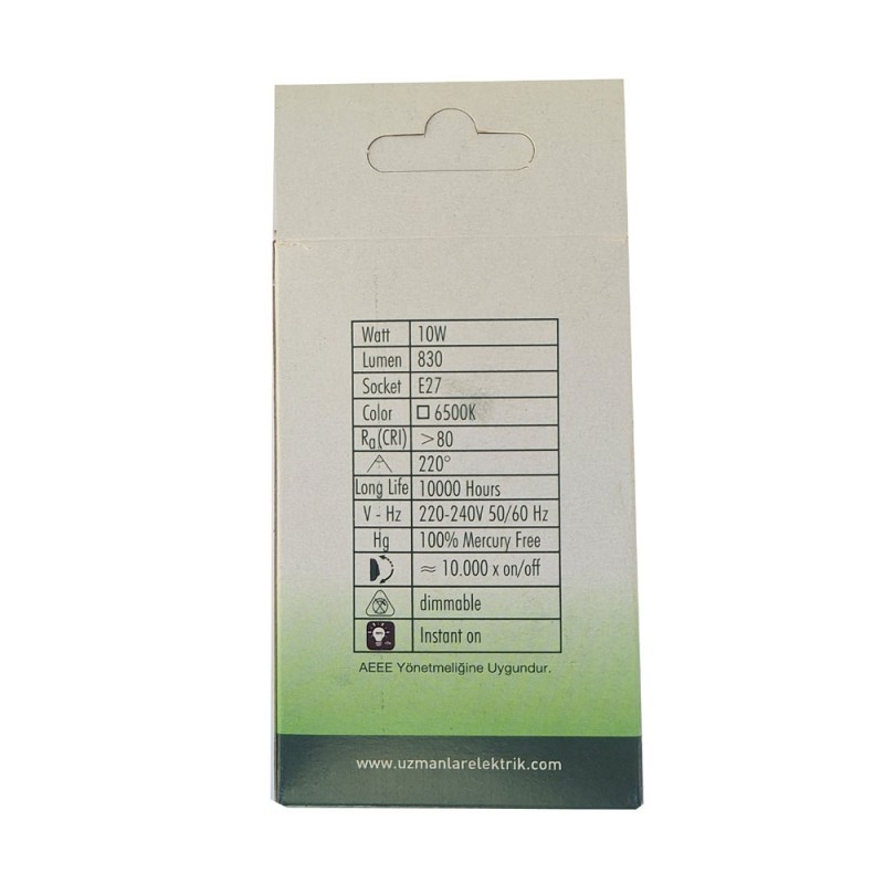 Uzlight Uzaktan Kumandalı 10 Watt RGB Led Ampul E27 Beyaz Işık