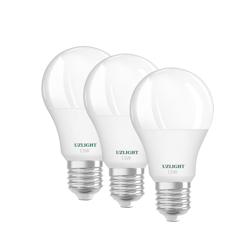 Uzlight 13 Watt Tasarruflu Led Ampul E27 Beyaz Işık 6500 Kelvin 3 Adet