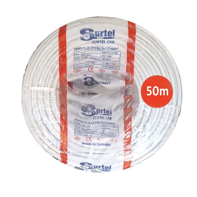 Has Light TTR Bakır Enerji Kablosu 3x1,5 50 Metre