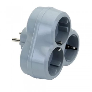 Depa Topraklı Papatya Golyat Fiş Priz 3'lü Gri