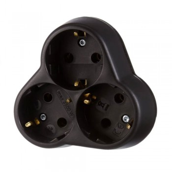 Depa Topraklı Papatya Golyat Fiş Priz 3'lü Siyah