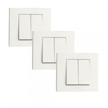 Ovivo Grano İkili Anahtar, Komütatör Çerçeveli Beyaz 3 Adet Sıva Altı