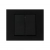 Ovivo Grano İkili Anahtar, Komütatör Çerçeveli Siyah 3 Adet Sıva Altı