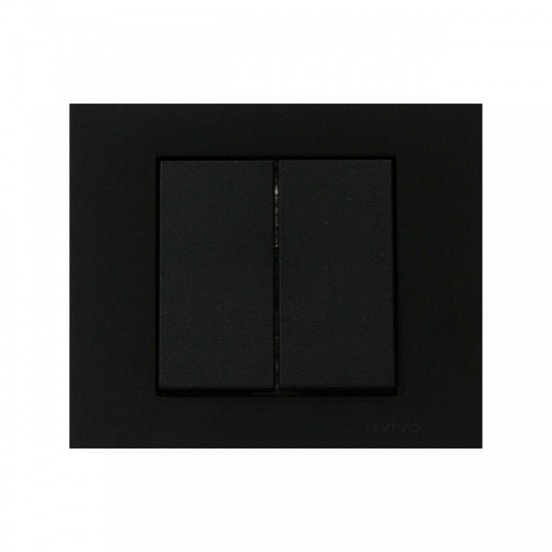 Ovivo Grano İkili Anahtar, Komütatör Çerçeveli Siyah 3 Adet Sıva Altı