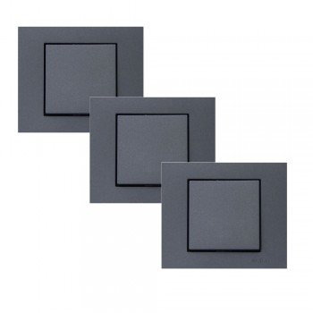 Ovivo Grano Kapı Otomatiği Anahtarı Çerçeveli Füme 3 Adet Sıva Altı