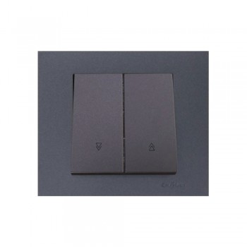 Ovivo Grano Jaluzi Kumanda Anahtarı Çerçeveli Füme 3 Adet Sıva Altı