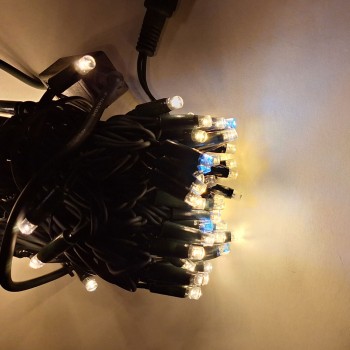 Lampist Eklemeli Dizi Led Işık 10M Yeşil Kablo Gün Işığı Beyaz Flaş