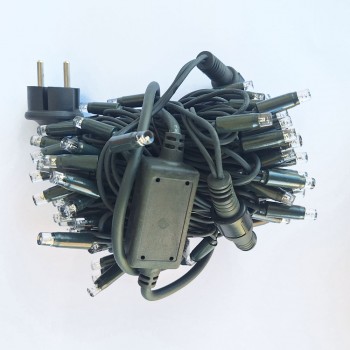 Lampist Eklemeli Dizi Led Işık 10M Yeşil Kablo Gün Işığı Beyaz Flaş