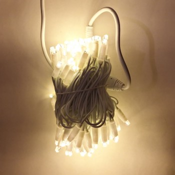 Lampist Eklemeli Dizi Led Işık 10M Beyaz Kablo Gün Işığı