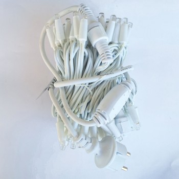 Lampist Eklemeli Dizi Led Işık 10M Beyaz Kablo Gün Işığı