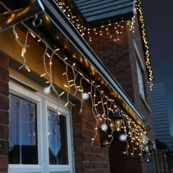 Lampist Eklemeli Saçak Led Işık 2x1M Yeşil Kablo Gün Işığı Beyaz Flaş