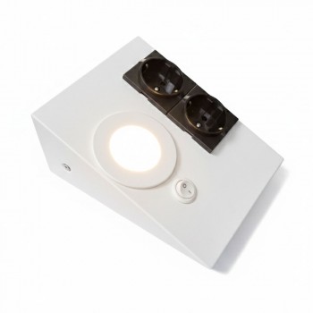 Lampist Tezgah Altı 2 Prizli, Düğmeli Led Aydınlatma Beyaz Kasa Gün Işığı Işık