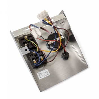 Lampist Tezgah Altı 2 Prizli, Düğmeli Led Aydınlatma Krom Kasa Gün Işığı Işık