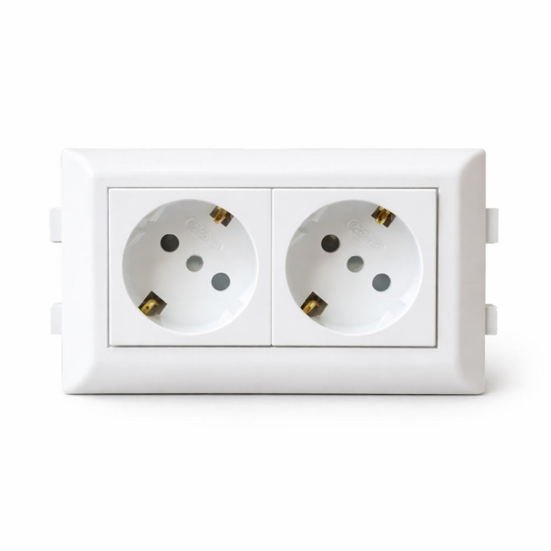 Has Light Kablo Kanalı 100x50 için İkili Çerçeveli Priz