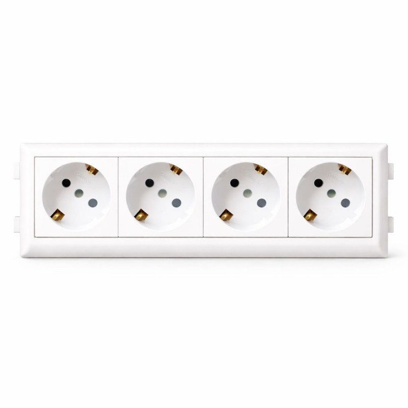 Has Light Kablo Kanalı 100x50 için Dörtlü Çerçeveli Priz