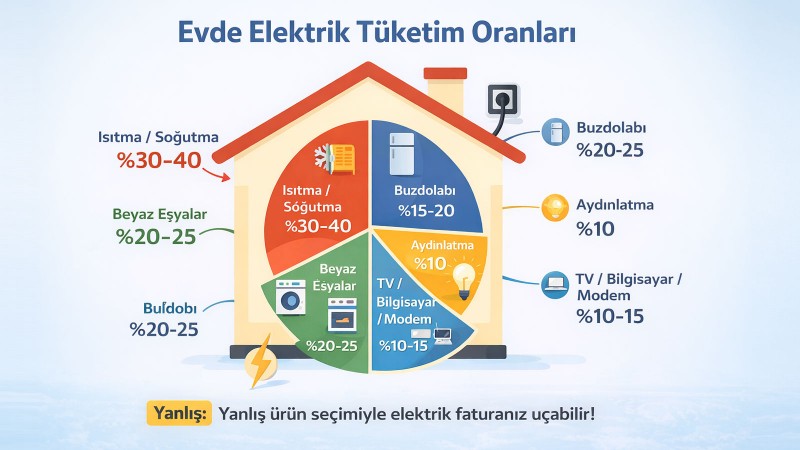 Evde Elektrik Tüketim Oranları Nelerdir?
